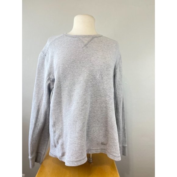 Women's Eddie Bauer Large Thermal Crewneck Shirt Grey Solid Basic L/S Waffle - Picture 1 of 8